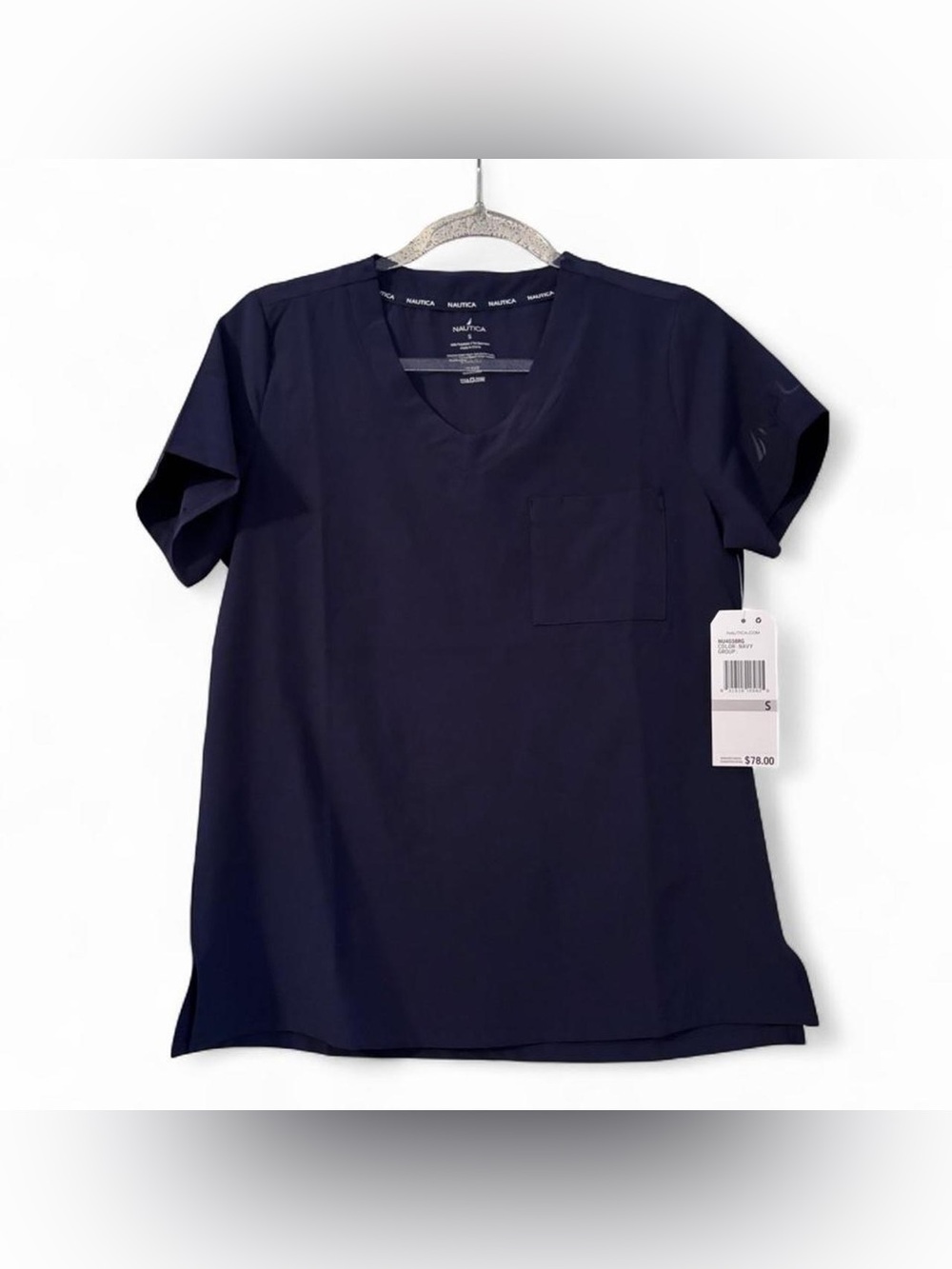 NWT Nautica Navy Blue Scrub Top